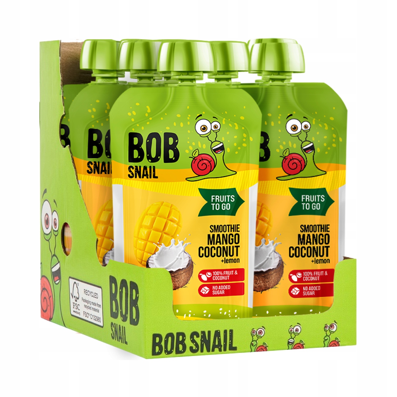Bob Snail vaisių tūrtas mango-kokosas 10x120 g