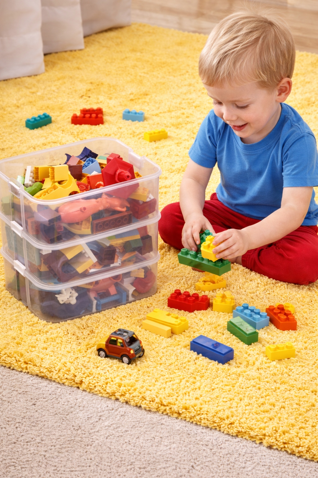 LEGO BLOCKS TOYS ORGANIZER KONTEINERIS Sluoksniuotas DIDELIS 5 pakopų 35 L