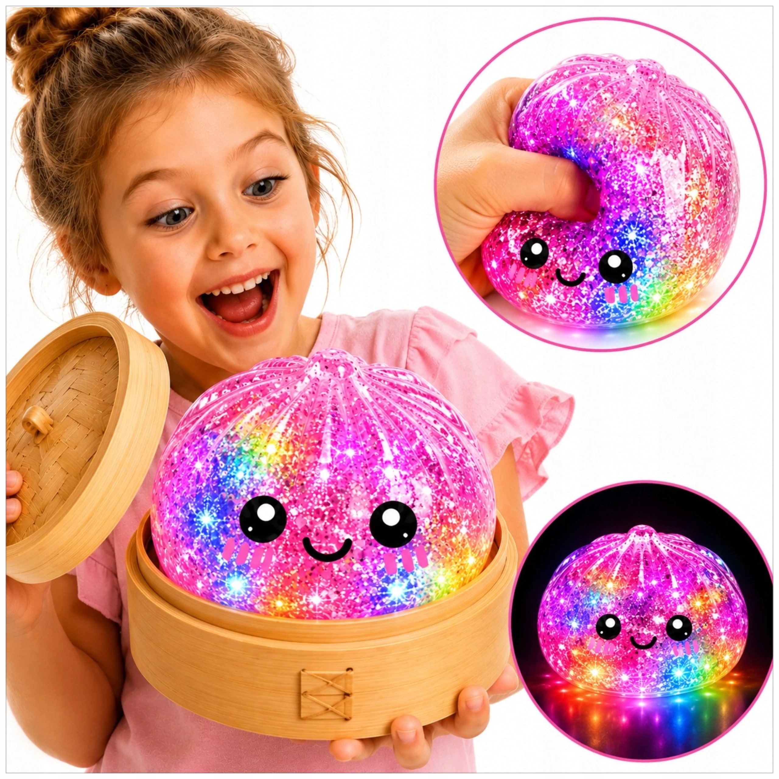Toys gniotek pieróg świecący brokat dumpling
