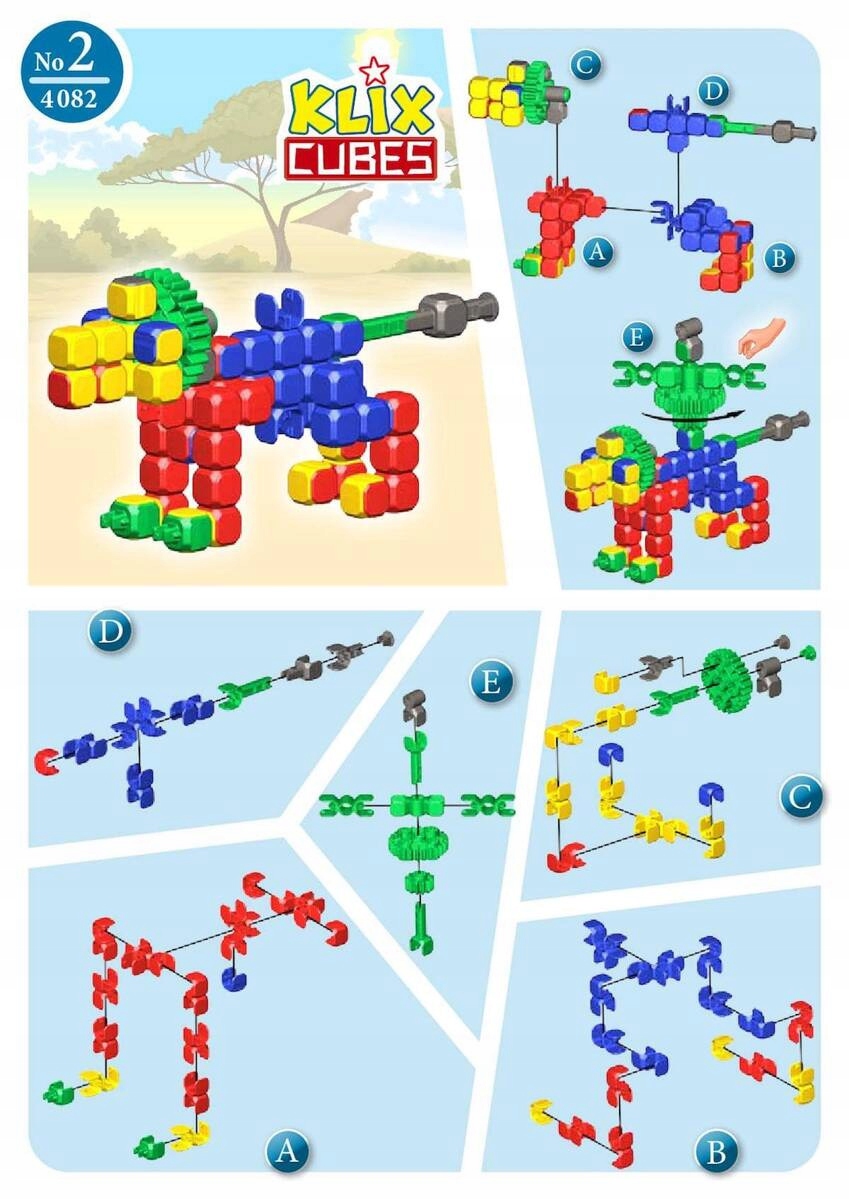 Klix Cubes 150 dalių statybiniai klociniai