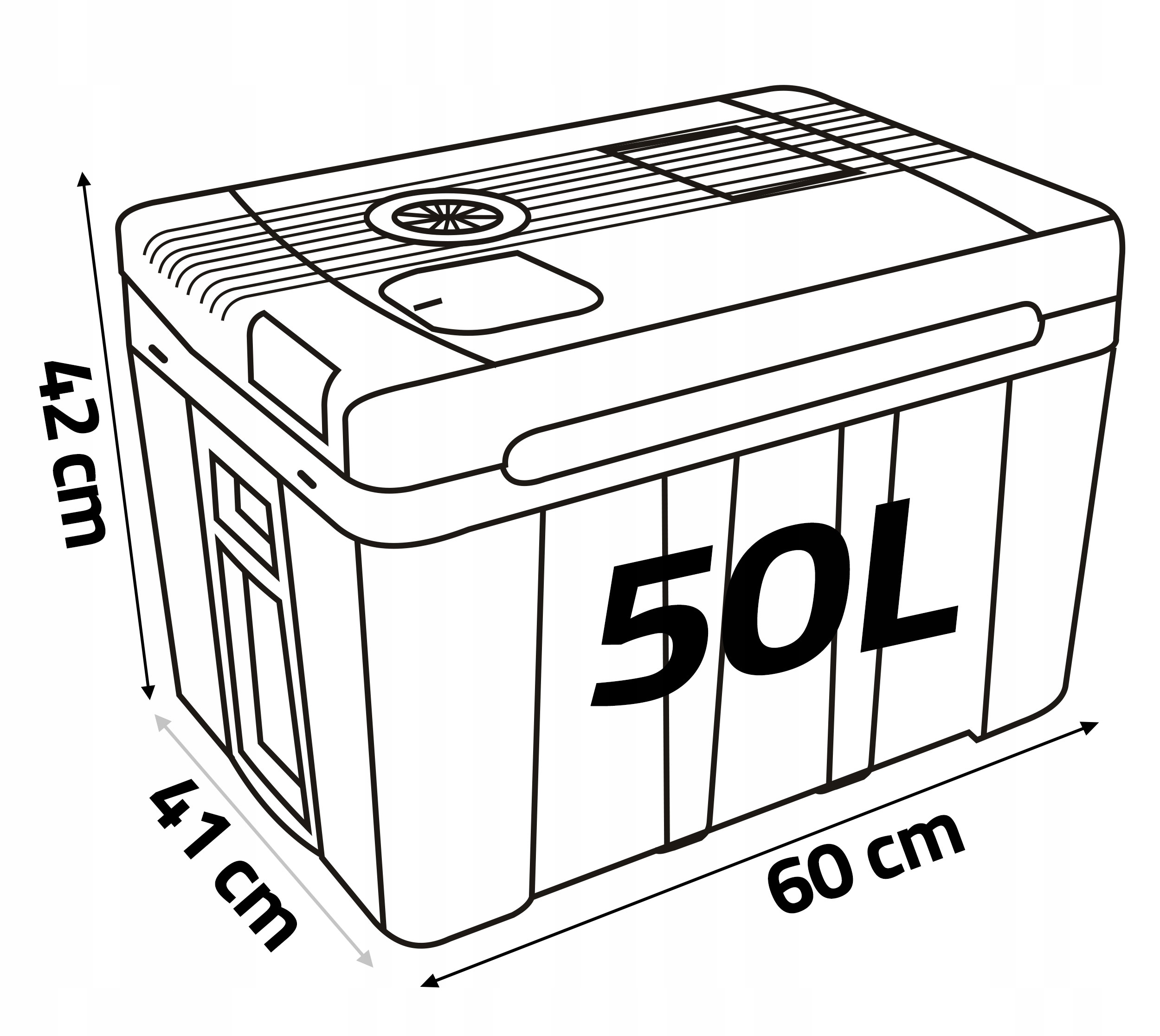 AUTOMOBILINIS Šaldytuvas 12V/230V USB 50L
