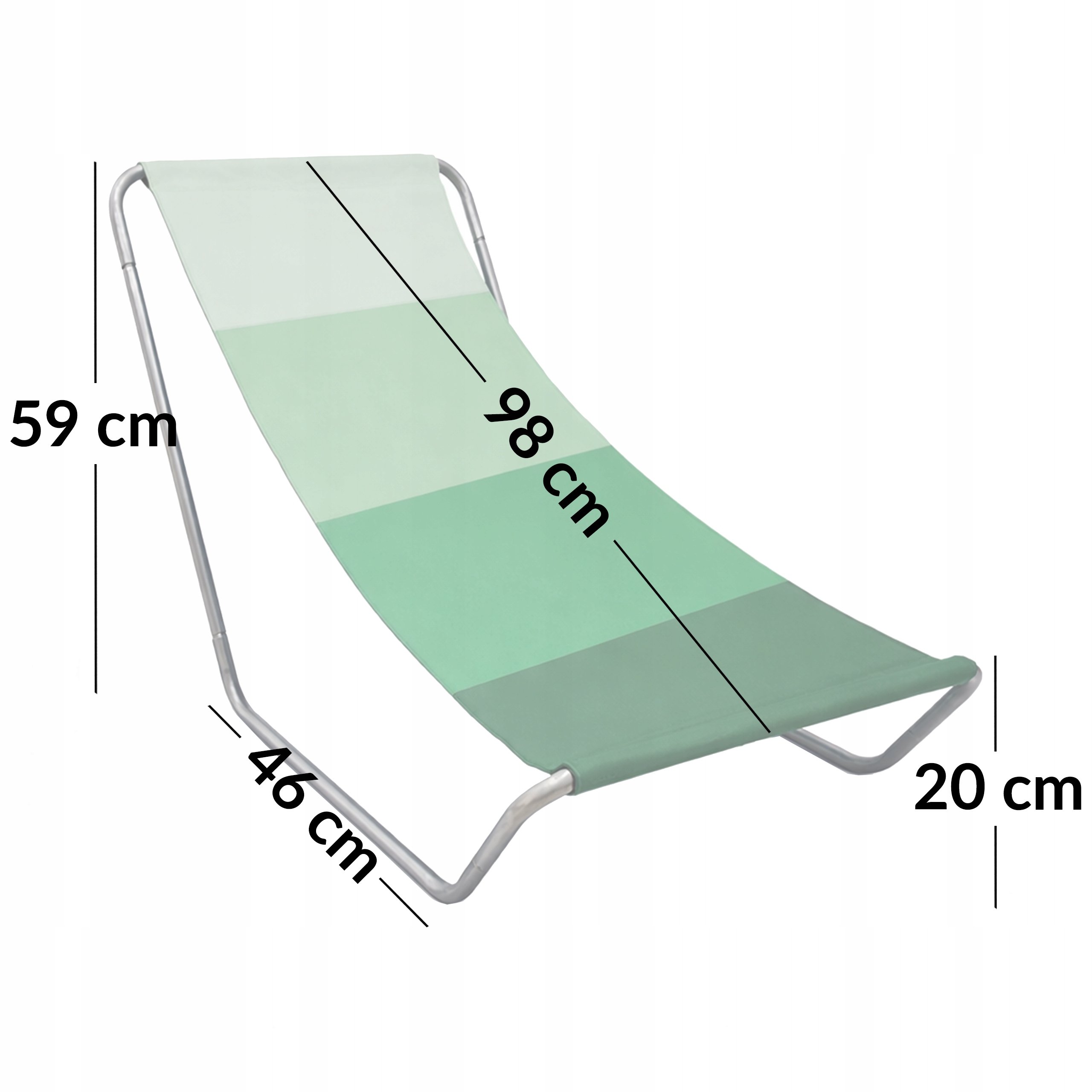 Kontrast paplūdimio gultas su dangaliu žalias
