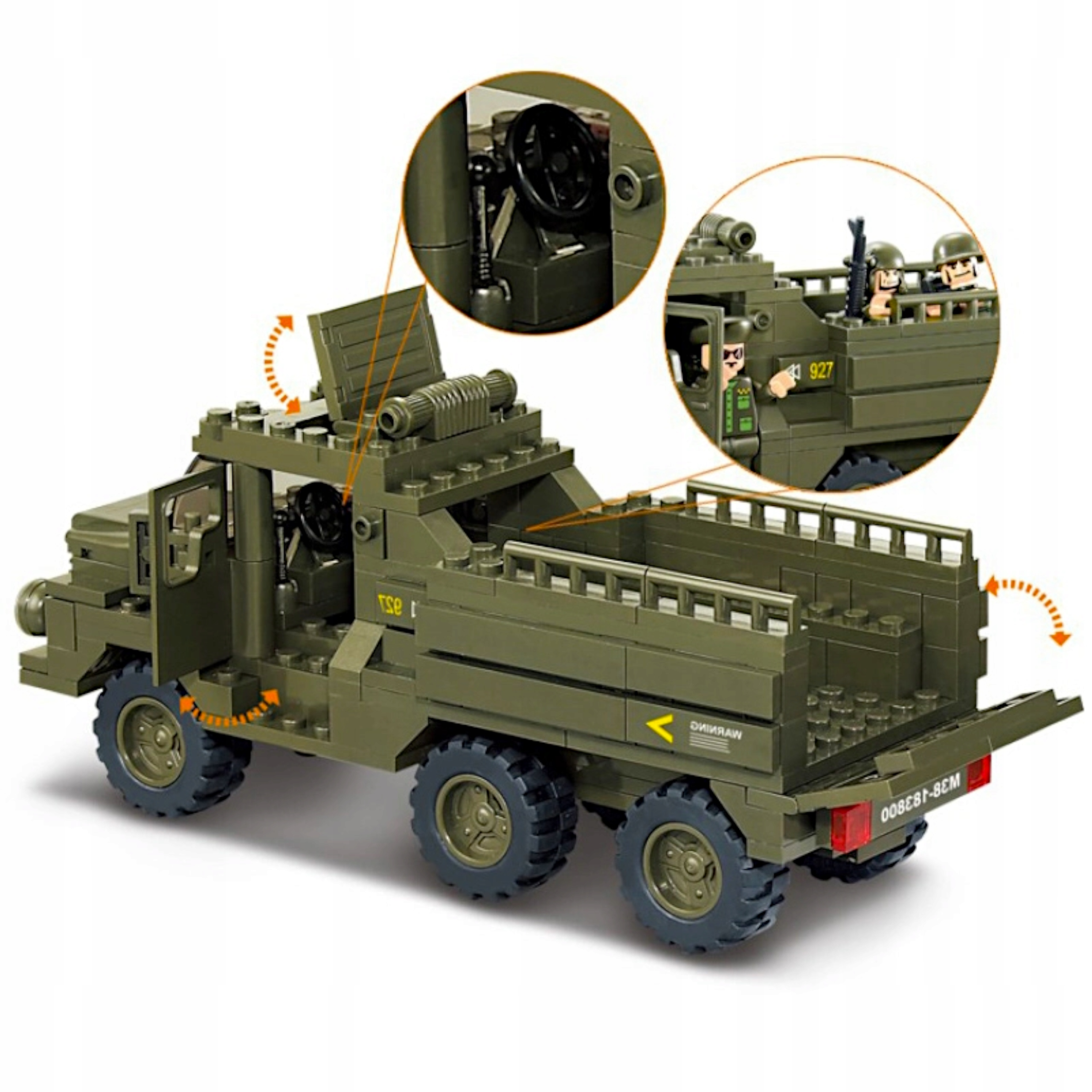 Plytelės AMERICAN TRUCK M939 MILITARY TRANSPORTER Kariai + 2X LEGO ginklai