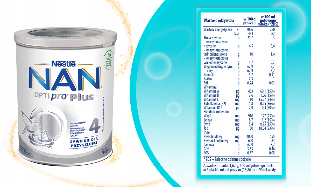 NAN Optipro Plus 4 kūdikio pienas 800 g