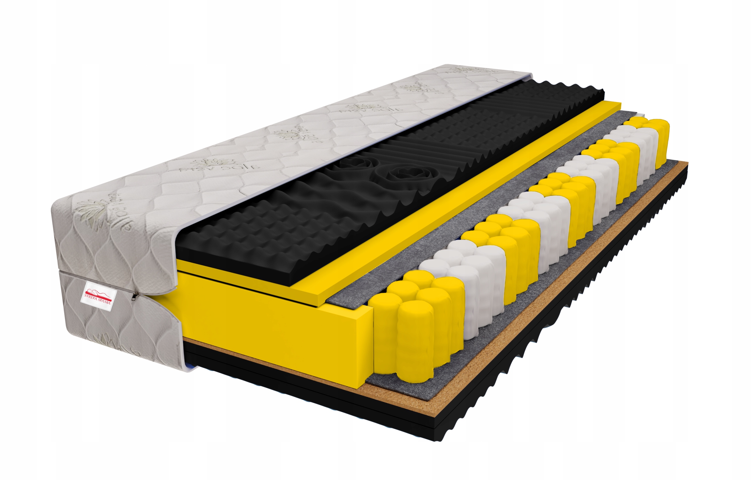 Čiužinys 160x200 GET SLEEP su kokoso spyruokle Yellow Night Comfort+ h3/h4