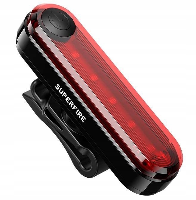 SuperFire LED dviračio žibintas galiniam šviesai, USB įkrovimas