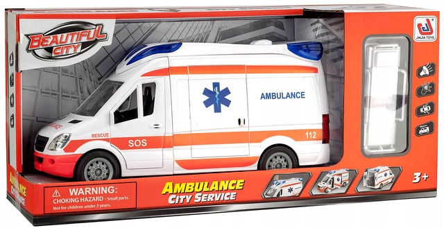 Automobilis Greitosios medicinos pagalbos automobilis Greitosios pagalbos autobusas važiuoja atidarant duris su neštuvais