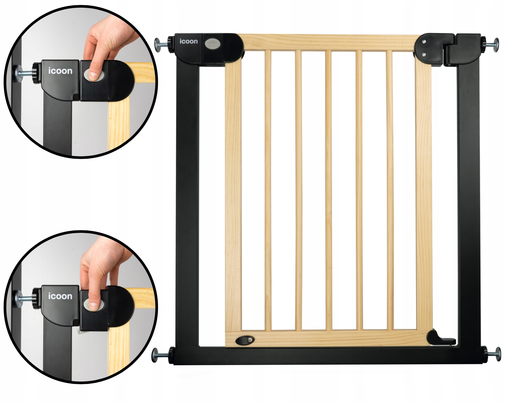 Icoon apsauginė barierka į laiptus ir duris 76-104 cm