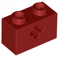 Lego tamsi raudona ašinė detalė 1x2 32064 10 vnt