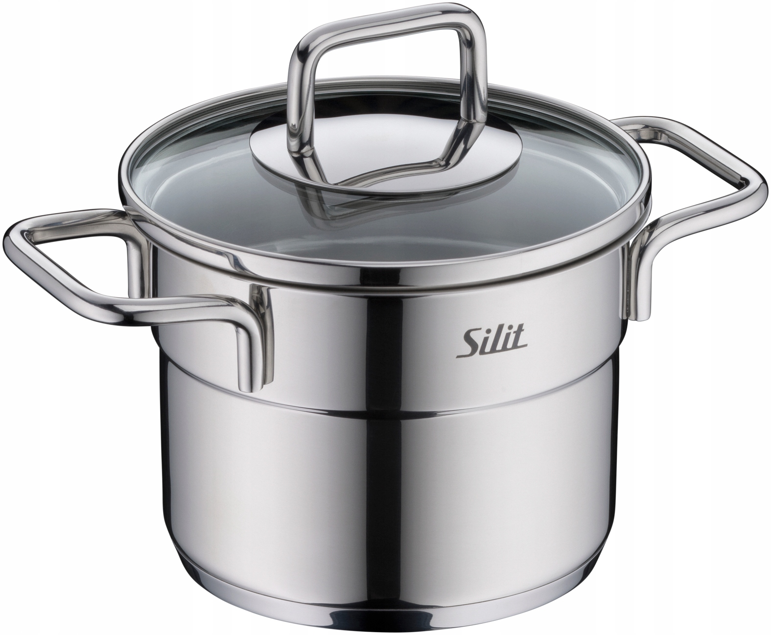 Plieninis puodas su dangčiu, aukštas, Silit Extra Cook, mažas, 12 cm, 1l, indukcinis