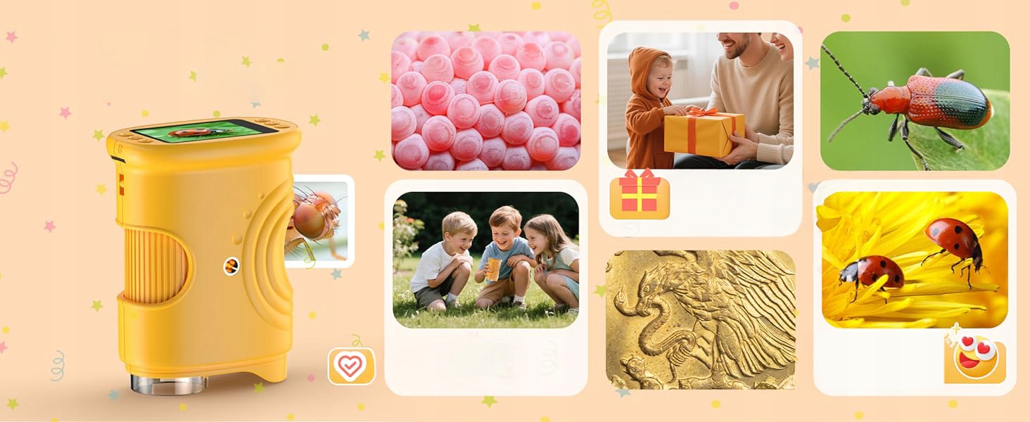 VAIKŲ SKAITMENINIS UGDYMAS LED KIŠENINIS MIKROSKOPAS 1000X APROKSIMACIJOS