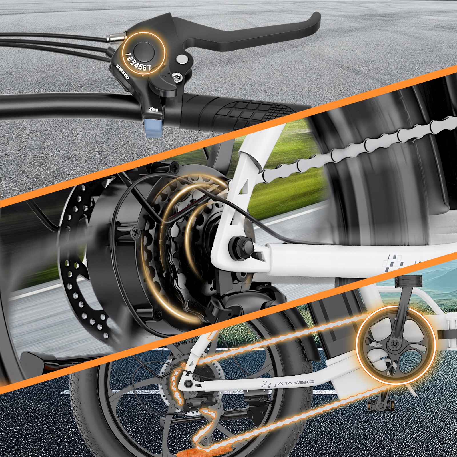 2026 m. sulankstomas elektrinis dviratis suaugusiems WITAMBIKE 250W 48V 768WH