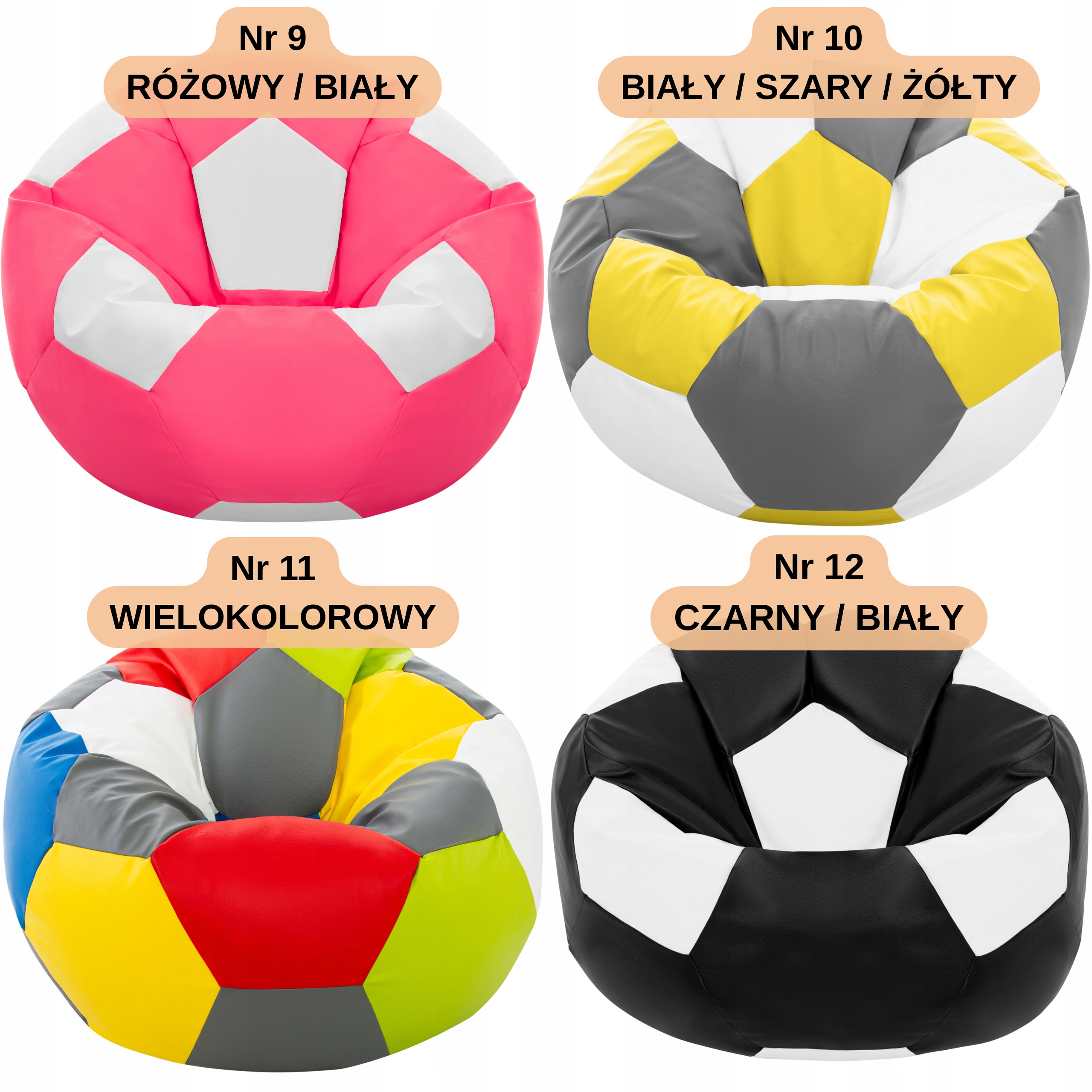 PUFA BALL MEGA BAG SAKO FOTOTELIS PUF FUTBOLO FAIRŲ SĖDYNĖ DAUG SPALVŲ