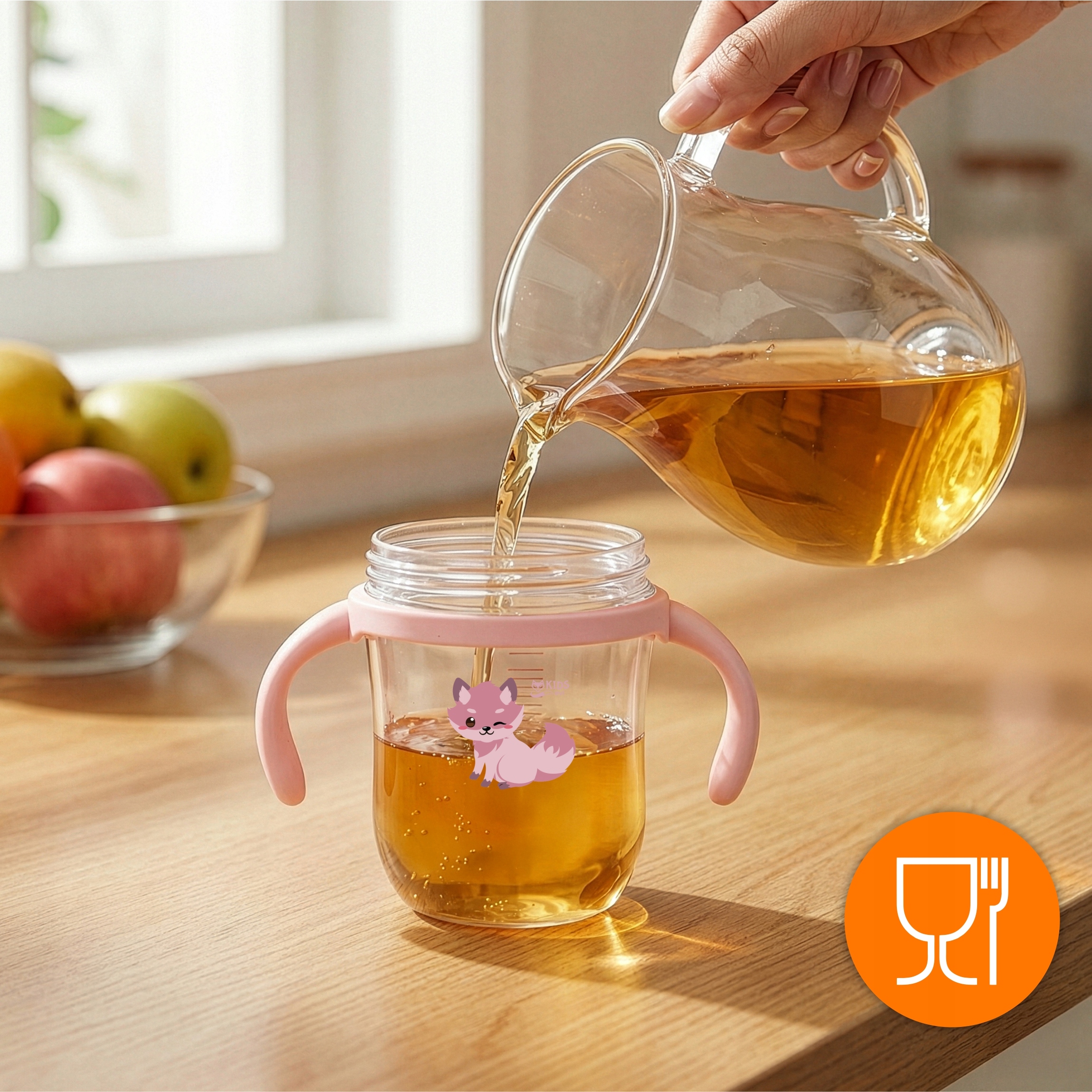 EVI nelystausi puodelis su žinduku, 220 ml, 6 mėn.+