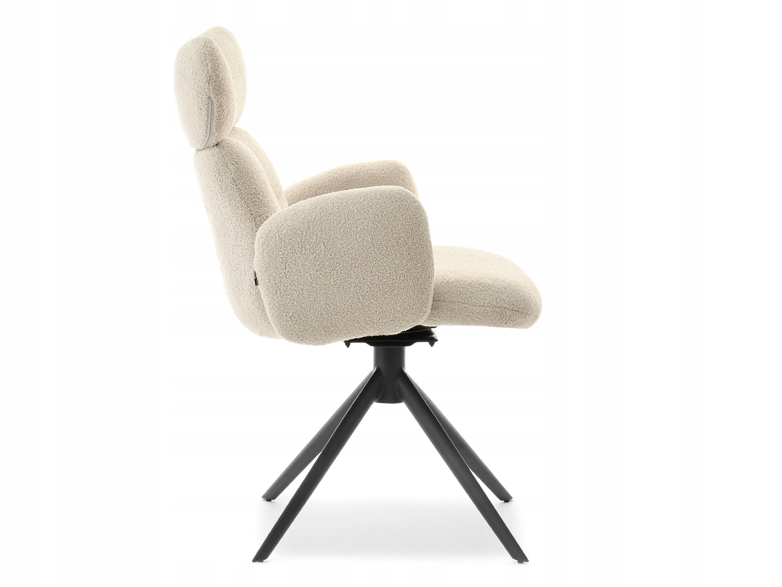 DESIGNER BOUCLE KĖDĖ SU porankiais ir galvos atrama MADELINE BEIGE