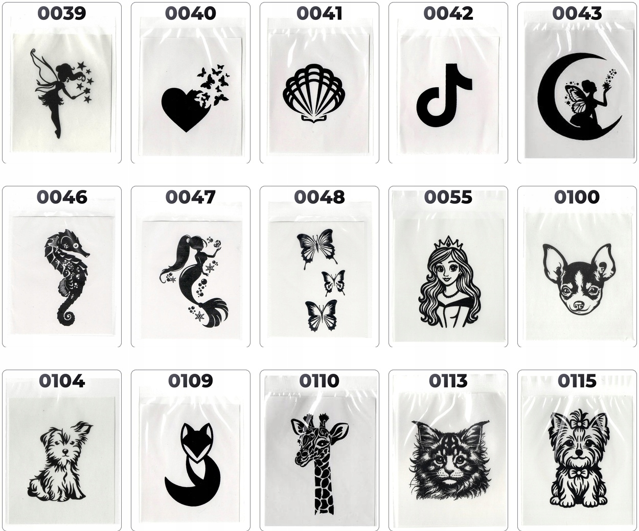 50 blizgaus greitojo tatuiravimo rinkinys mergaitėms
