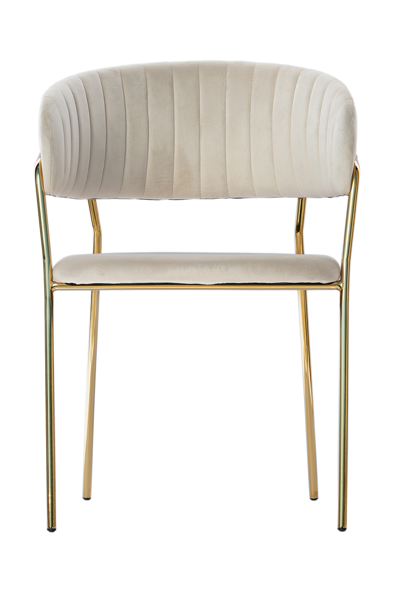 MINŠTAS AKSOMINĖS VIRTUVĖS KĖDĖ MODERN GLAMOUR BEIGE VELVET