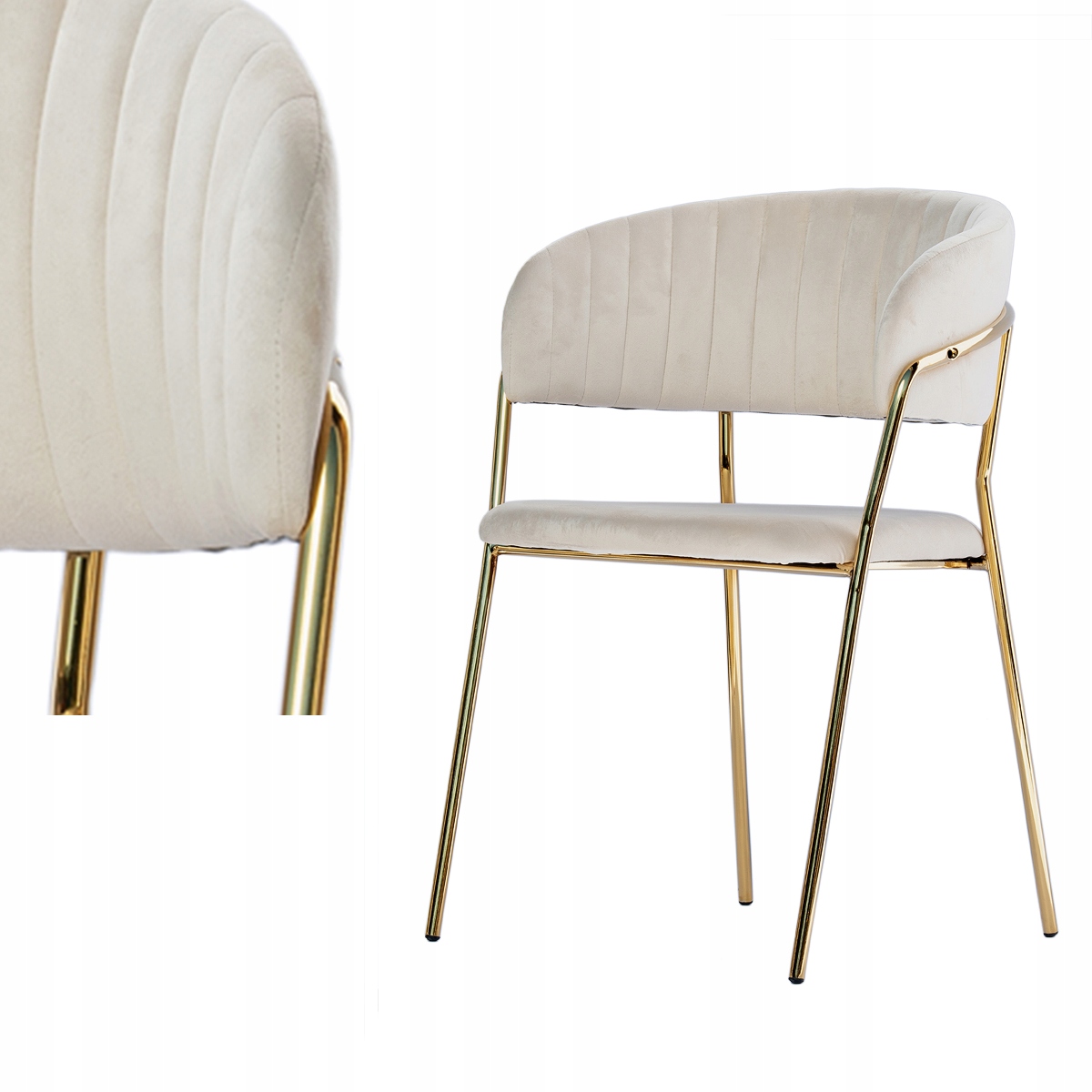 MINŠTAS AKSOMINĖS VIRTUVĖS KĖDĖ MODERN GLAMOUR BEIGE VELVET