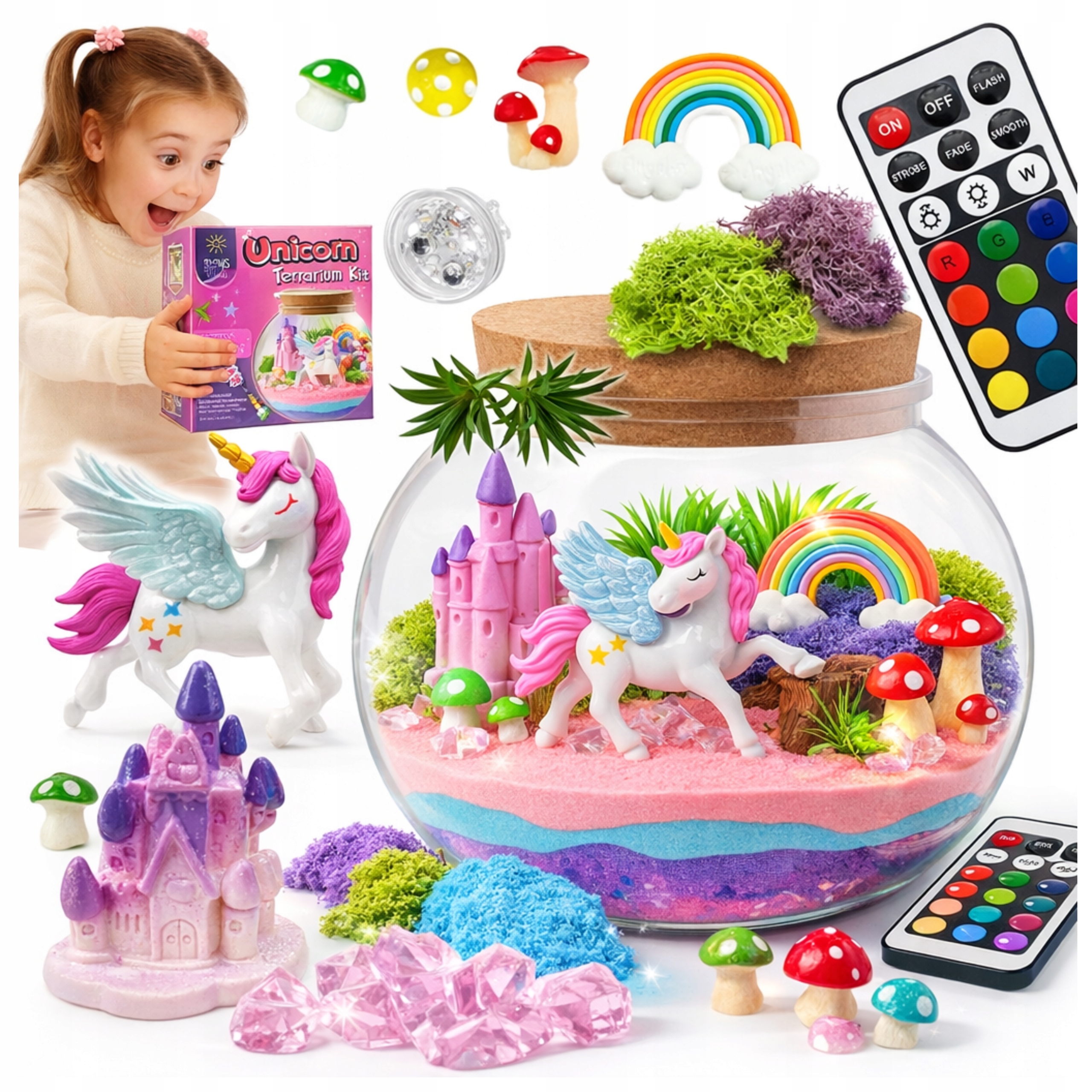 KŪRYBINGAS VIENRAGIS RINKINYS MAGICAL AQUA TERRARIUM DIY LED CRYSTAL LAMP