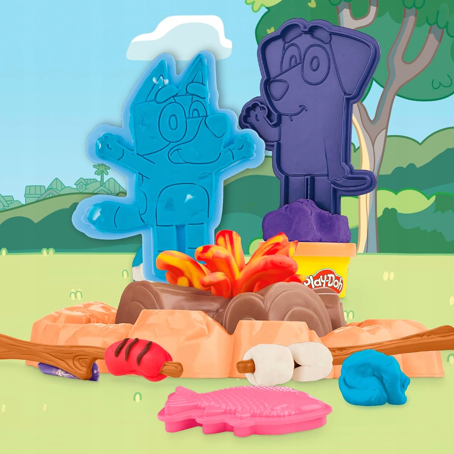 Play-Doh Bluey kempingo plastelinos rinkinys 8 vnt