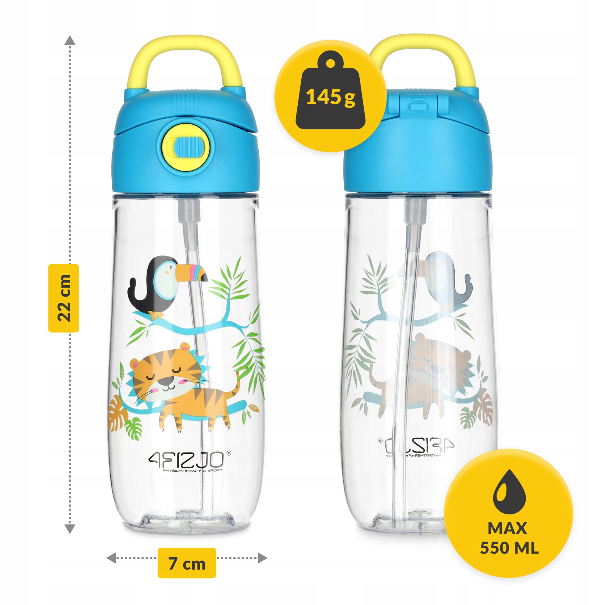 4Fizjo butelė vaikui 550 ml tritan sportui