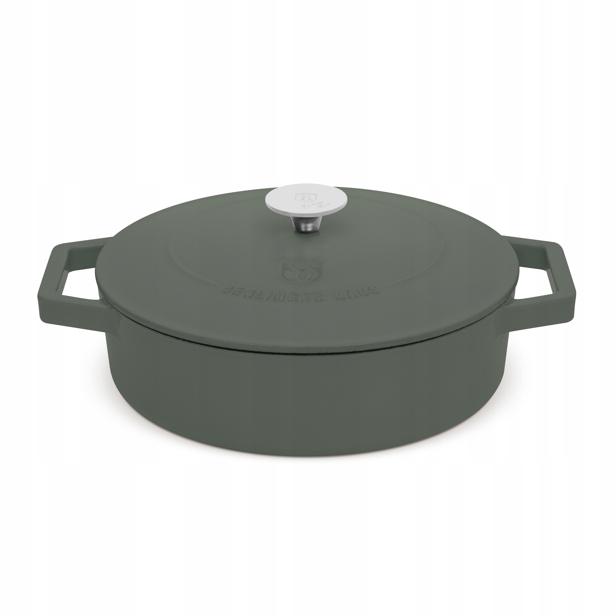 Gili keptuvė su emaliuotu paviršiumi ir dangčiu, 26 cm, ketaus Matte Green C