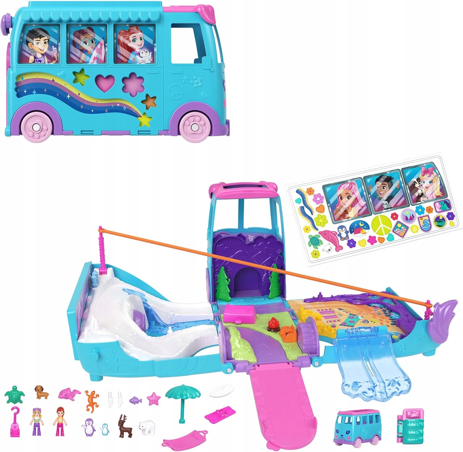 Polly Pocket transformuojantis kemperas su 2 figūromis