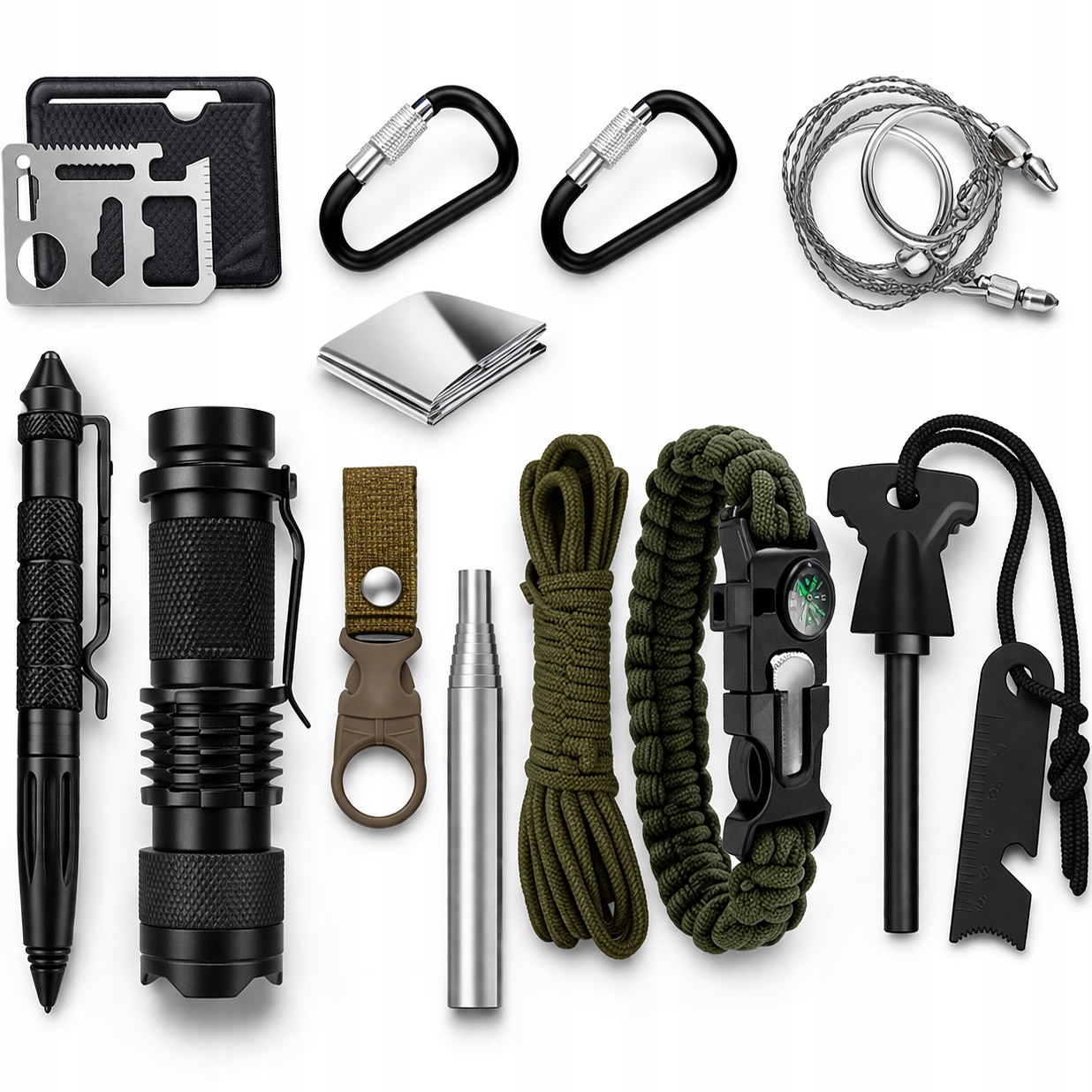 SURVIVAL MILITARY SURVIVAL DAUGIASIS ĮRANKIŲ RINKINYS 18 viename XXL dėkle