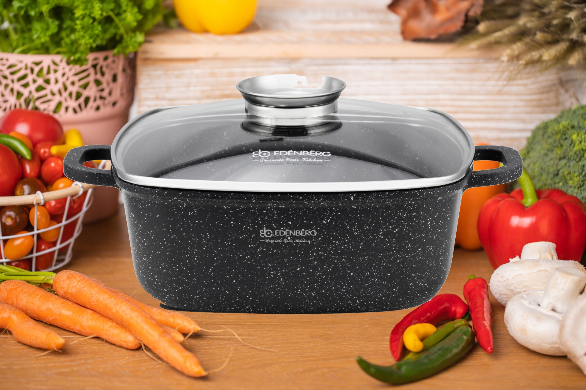 Kvadratinis puodas 2,8l Edenberg EB-8111
