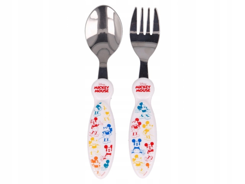 MICKEY MOUSE vaikiški stalo įrankiai (šakutė ir šaukštas), 60128