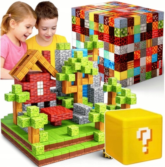 Magnetiniai blokeliai CUBES BLOCKS rinkinys iš 200 kaladėlių + 6 NEMOKAMOS FIGURINĖS