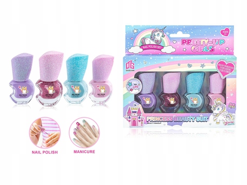 PLAUNAMŲ NAGŲ LAKŲ RINKINYS VAIKAMS 4 SPALVŲ GLITTER GAZELO