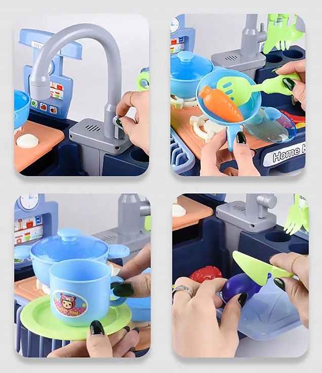 click4TOYS virtuvės kriauklė vaikams 2 in 1