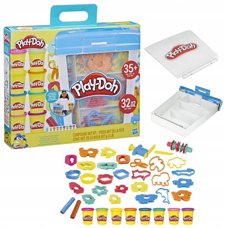 Hasbro Play-Doh 8 dėžutės 35 priedai lagaminas
