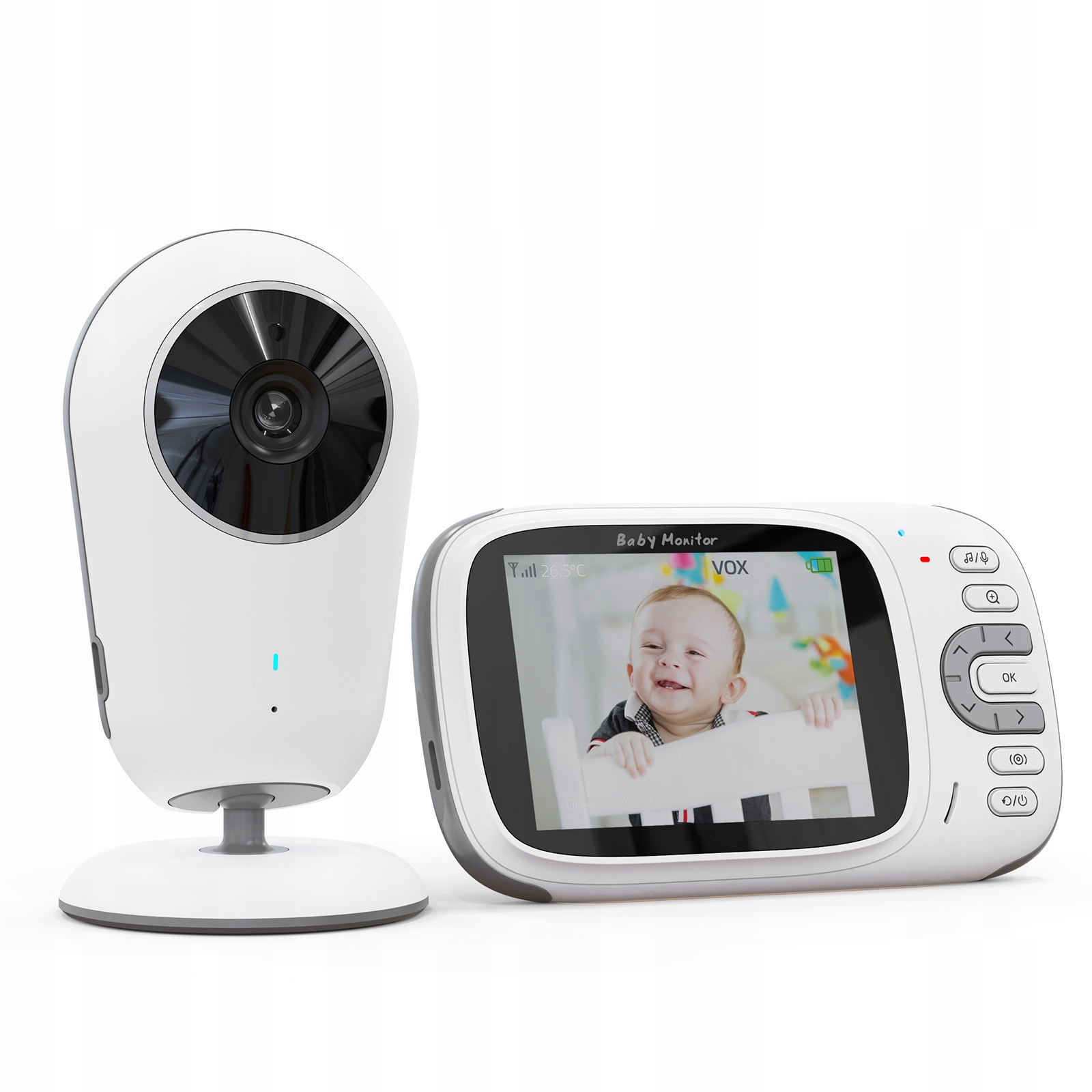 Kūdikių monitorius su HD kamera 3,2 colio LCD tiesioginis naktinis režimas, belaidis