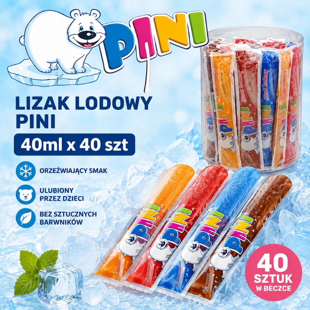 Vandens ledo ledo ledinukai skonių mišinys užšaldymui Pini Barrel 40ml x4 0vnt