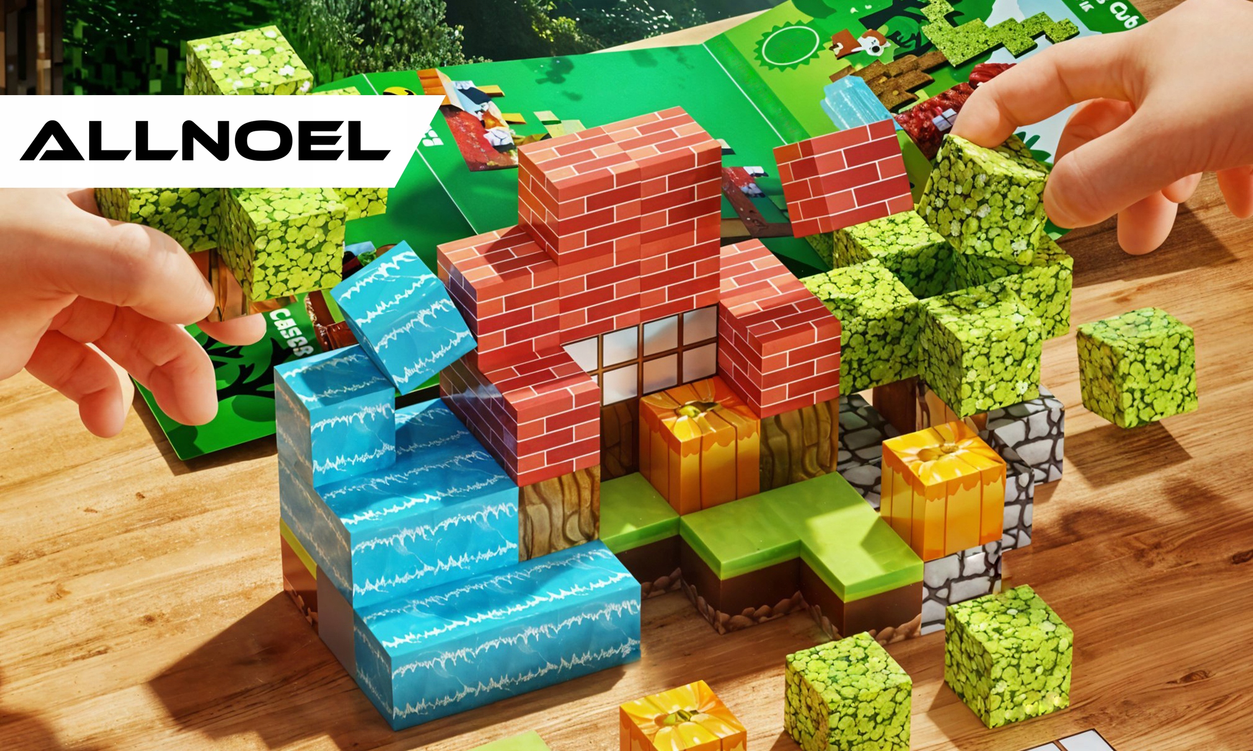 MAGNETINIAI BLOKAI 501 EL KUBAS VAIKAMS + 6 PIXEL FIGURĖLIŲ RINKINYS