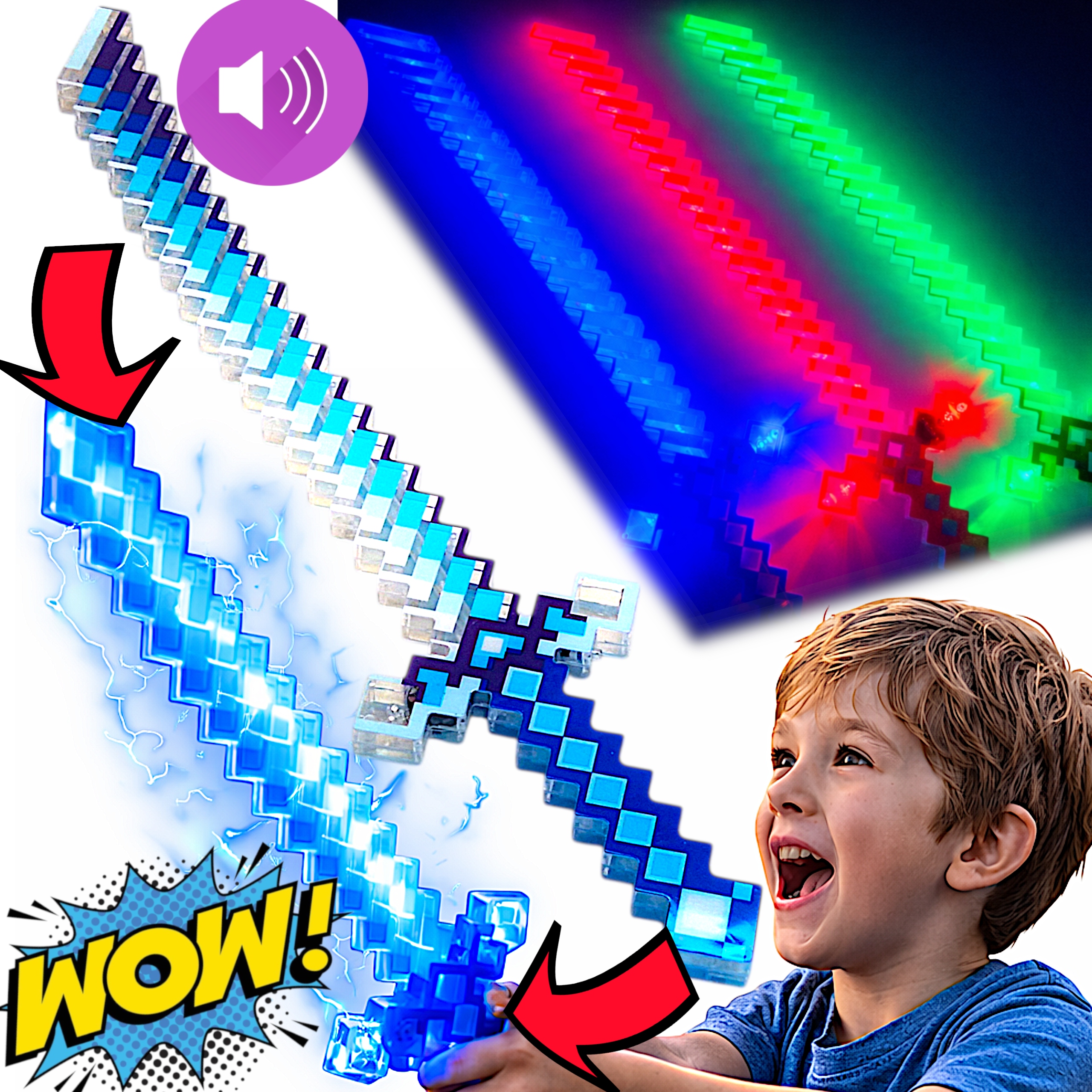 Miecz świetlny Minecraft diamentowy 66 cm