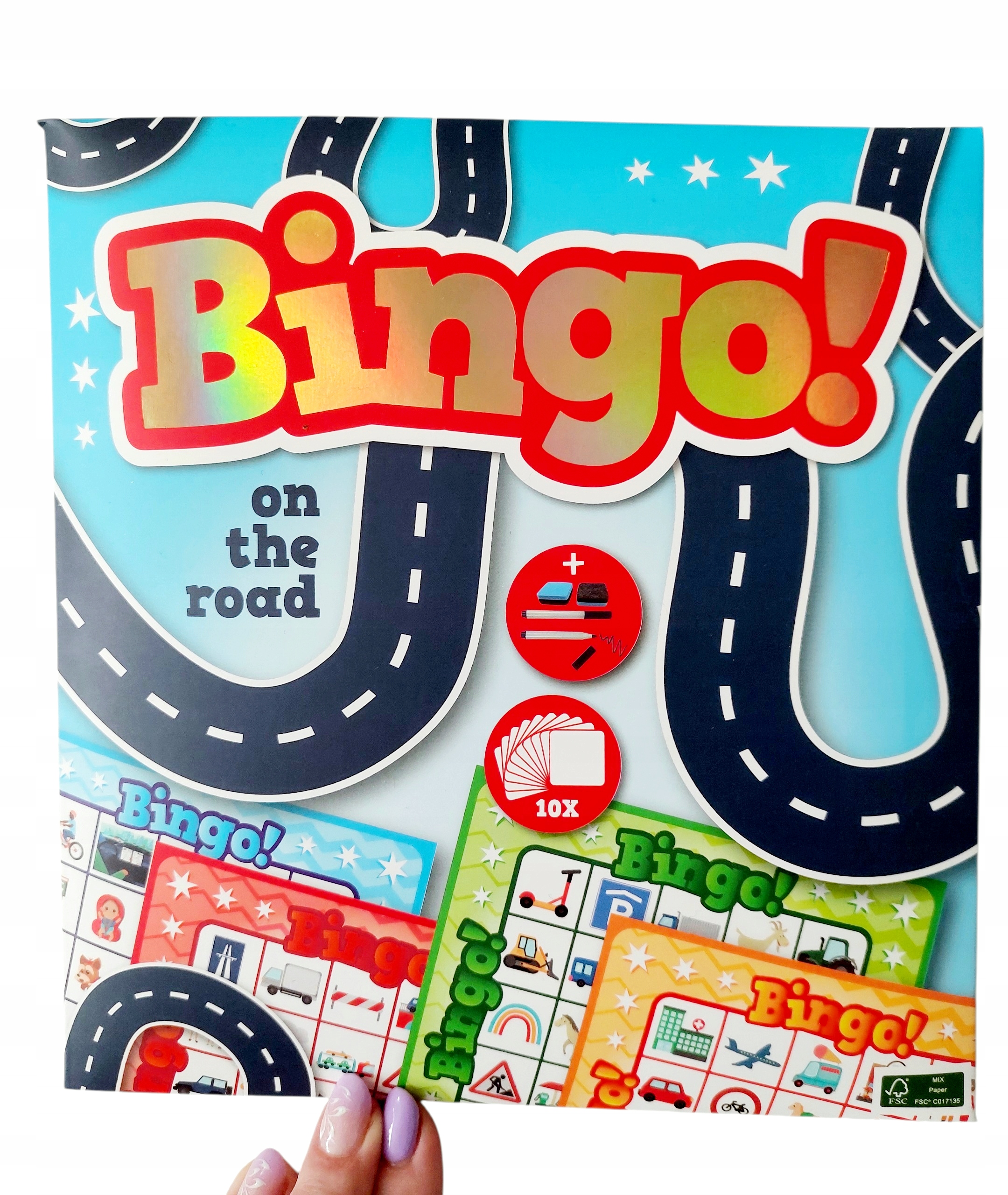 BINGO Kelionių žaidimas automobiliui ar traukiniui keliaujant 10 AUTOMOBILIŲ BINGO kortelių HIT