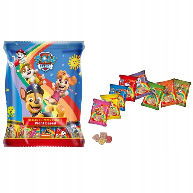 PAW Patrol drebučiai Mini pakuotės PAW PATROL vaisių maišeliai Vegan
