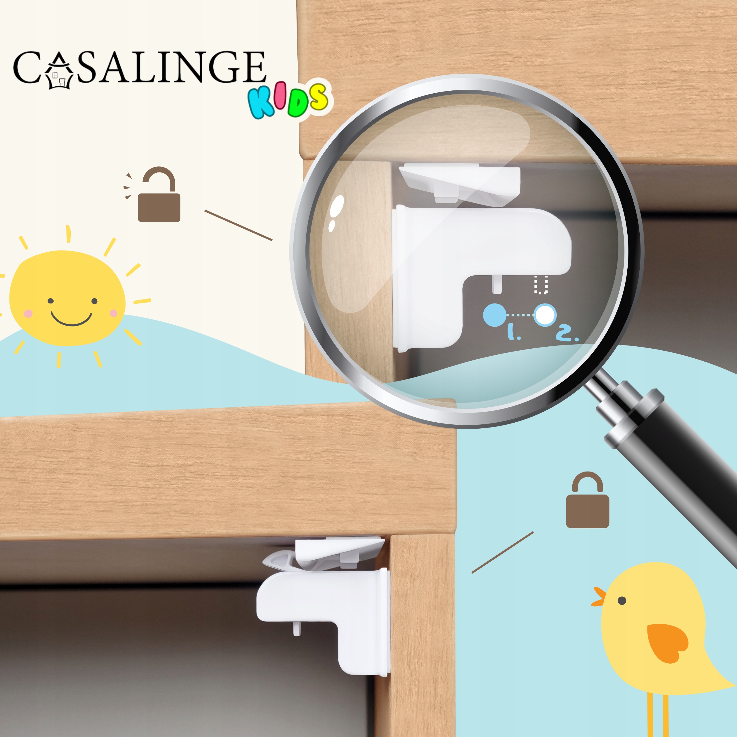Casalinge magnetinė šafų blokada 10 vnt