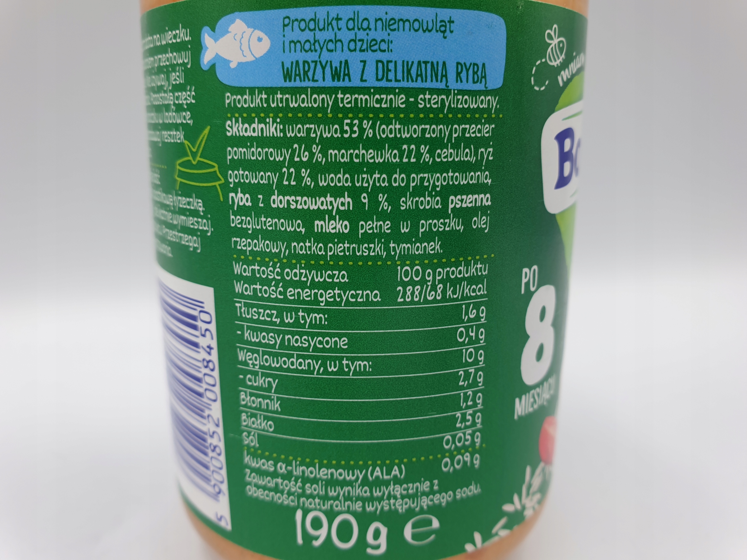 Bobovita Daržovės su švelnia ŽUVIES vakariene po 8 mėnesių 190g