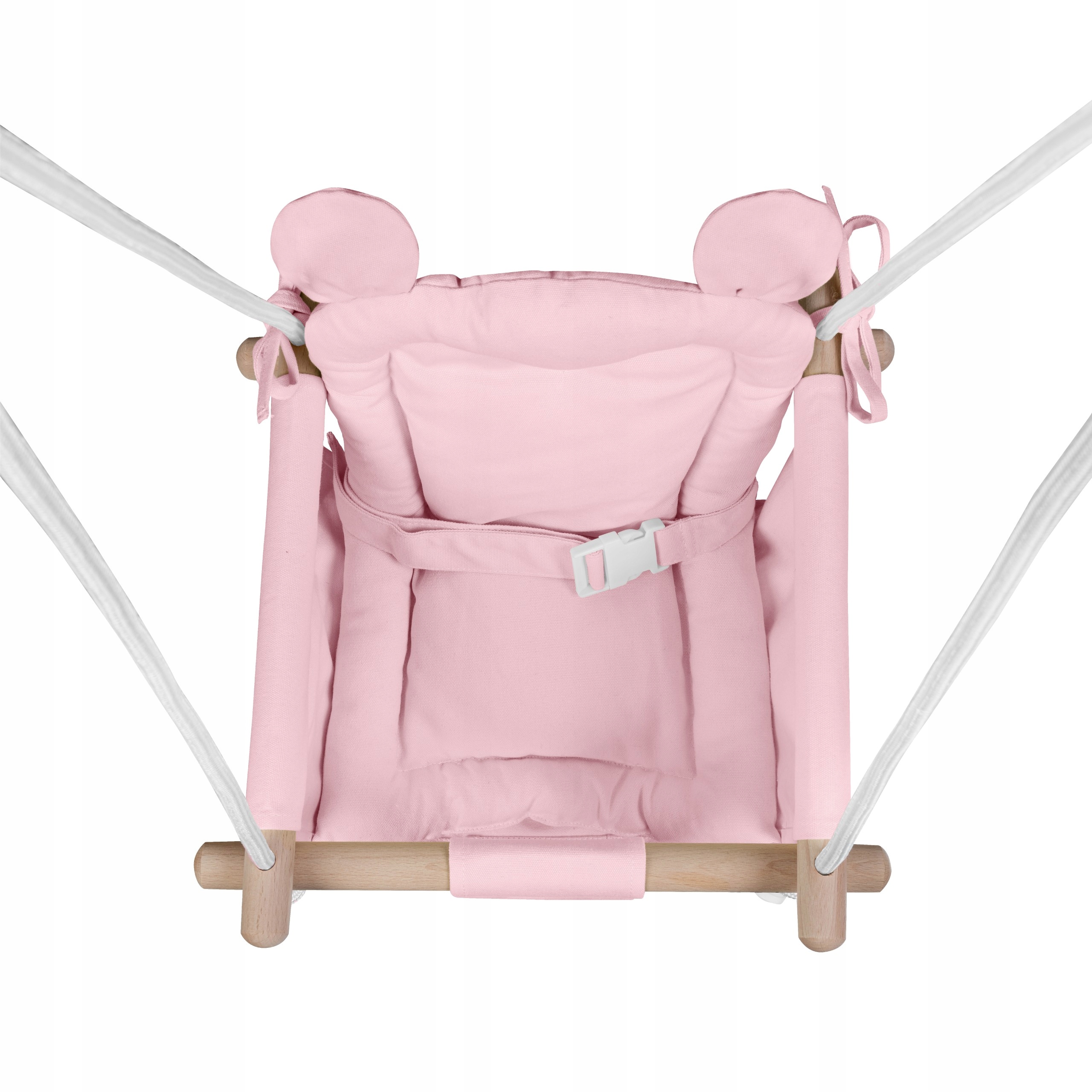 TULANO medinės sūpynės vaikams namams ir sodui BEAR HOP 30 Pink 6m+