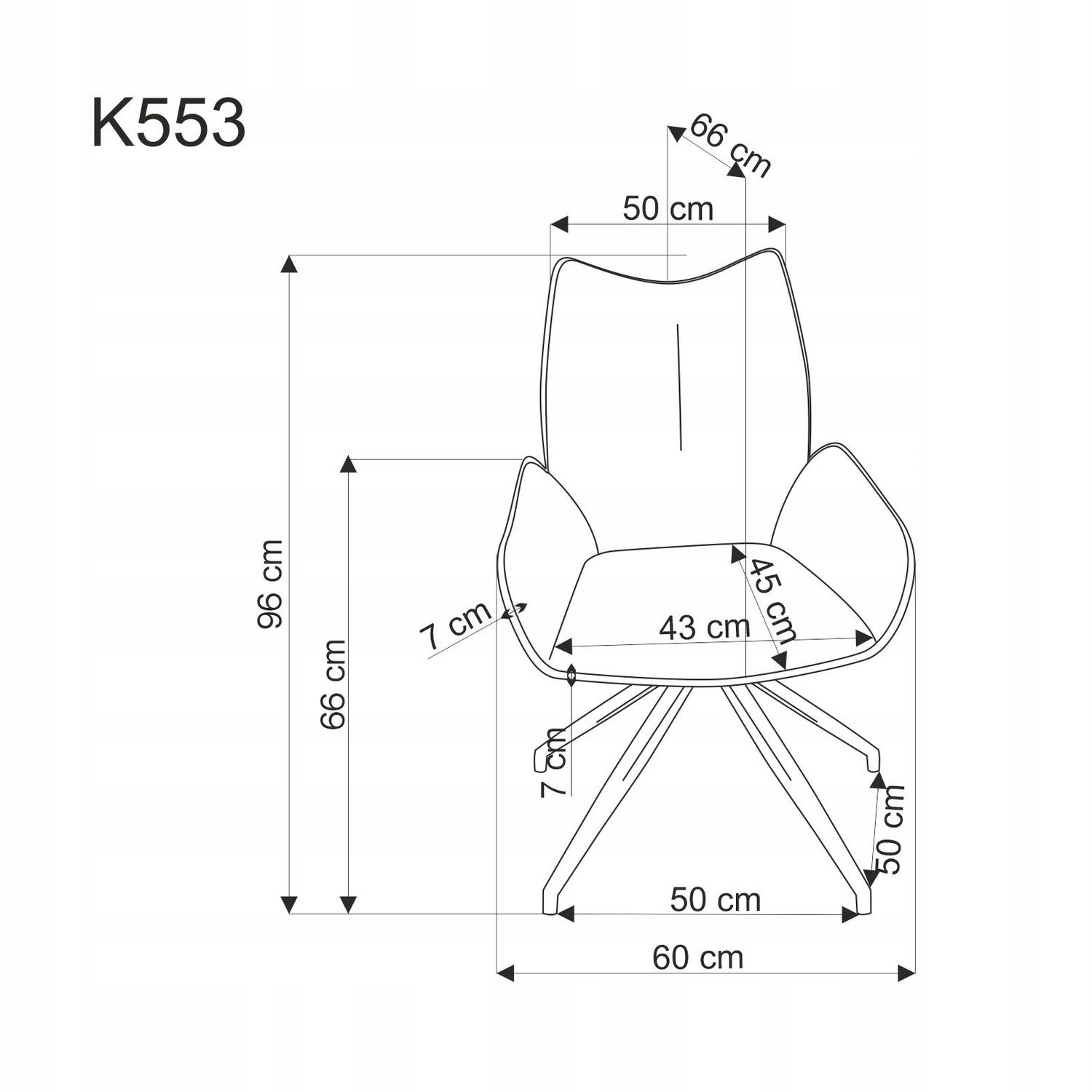 K-553 Halmar smėlio spalvos pasukama valgomojo kėdė, palėpės kryžminės kojos