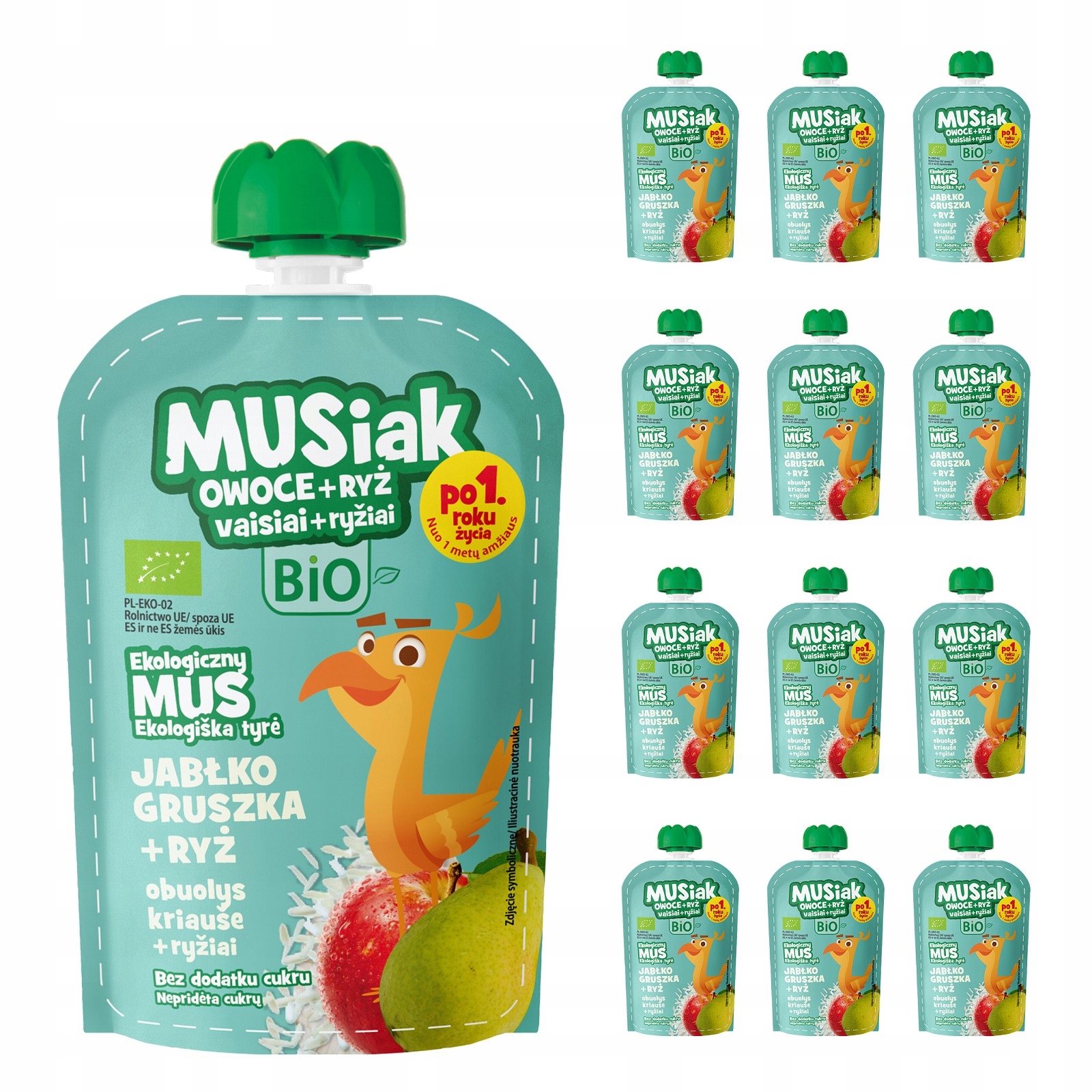 13X100g BIO MUSIAK RINKINYS - Obuolių-kriaušių-ryžių putėsiai