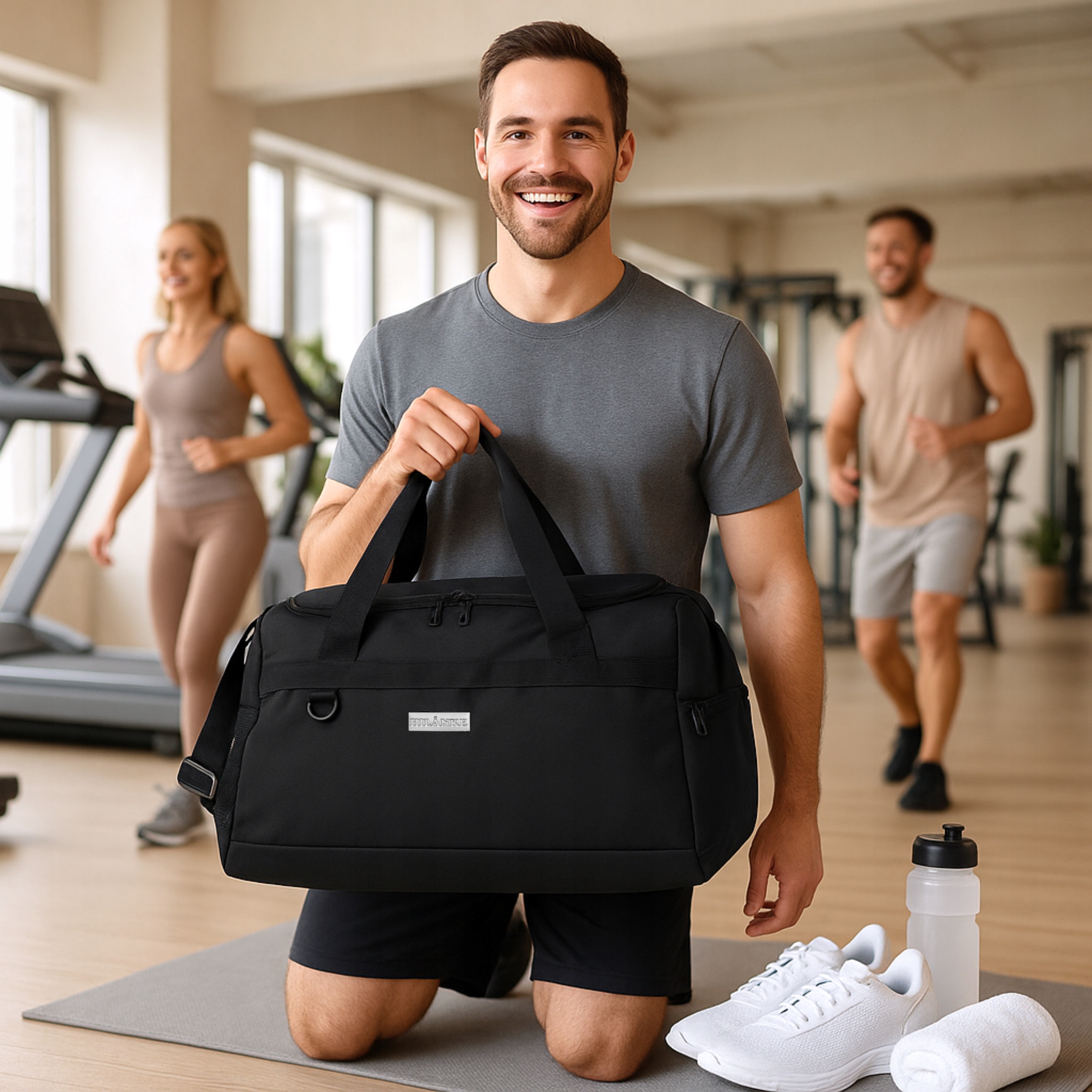SPORTINIS TRENIAVIMO KREPŠIS Kelioninis didelis pečių krepšys vandeniui atsparus Cordura juodas