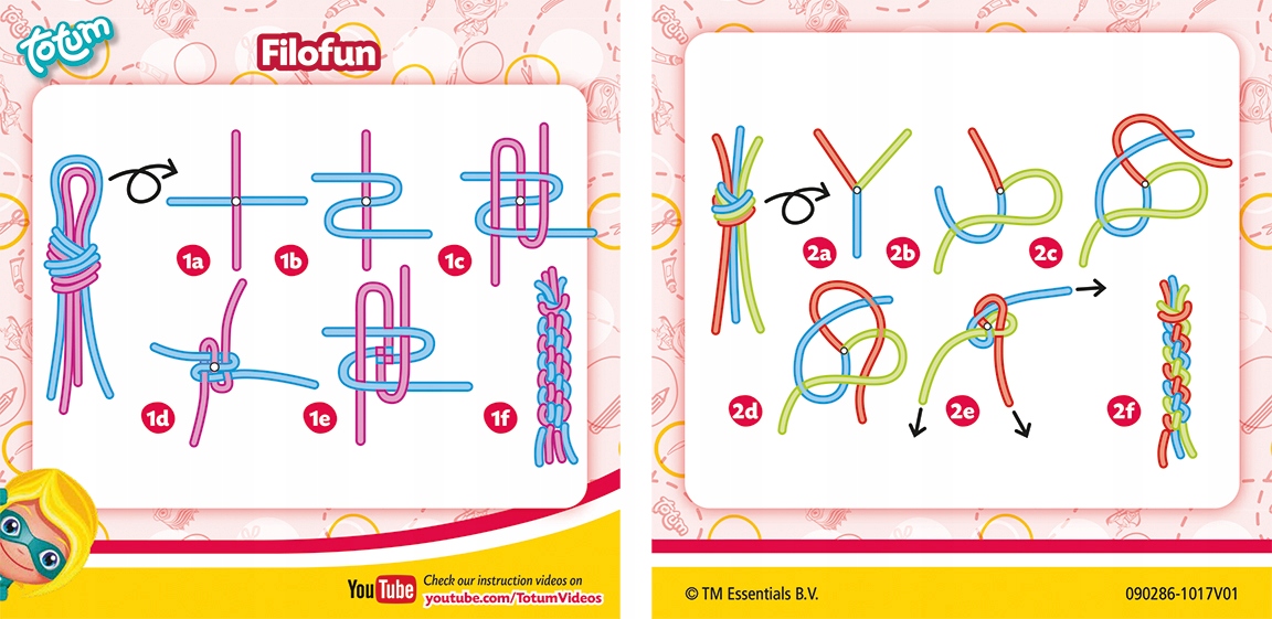 Totum Filofun 50 spalvų virvelės 80cm rinkinys