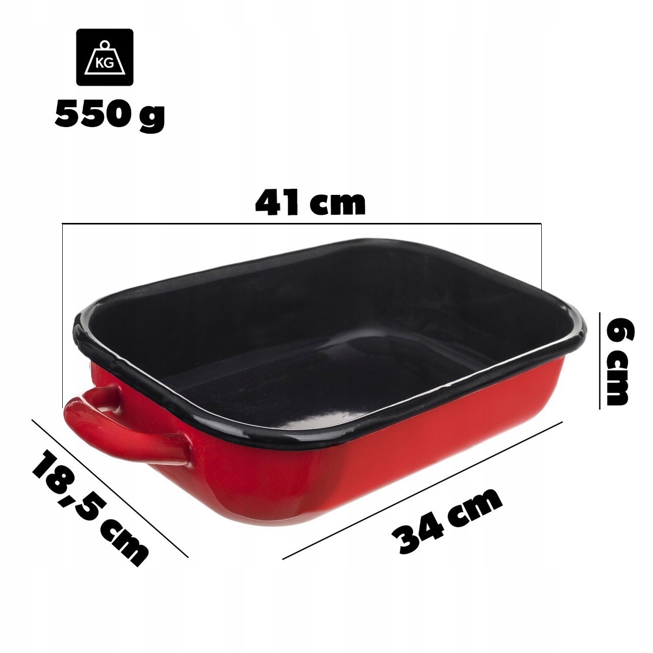 DIDELĖ EMALINĖ INDUKCINĖ keptuvė, DUJOS INDUKCINĖMS, 41 cm, 3,4 l