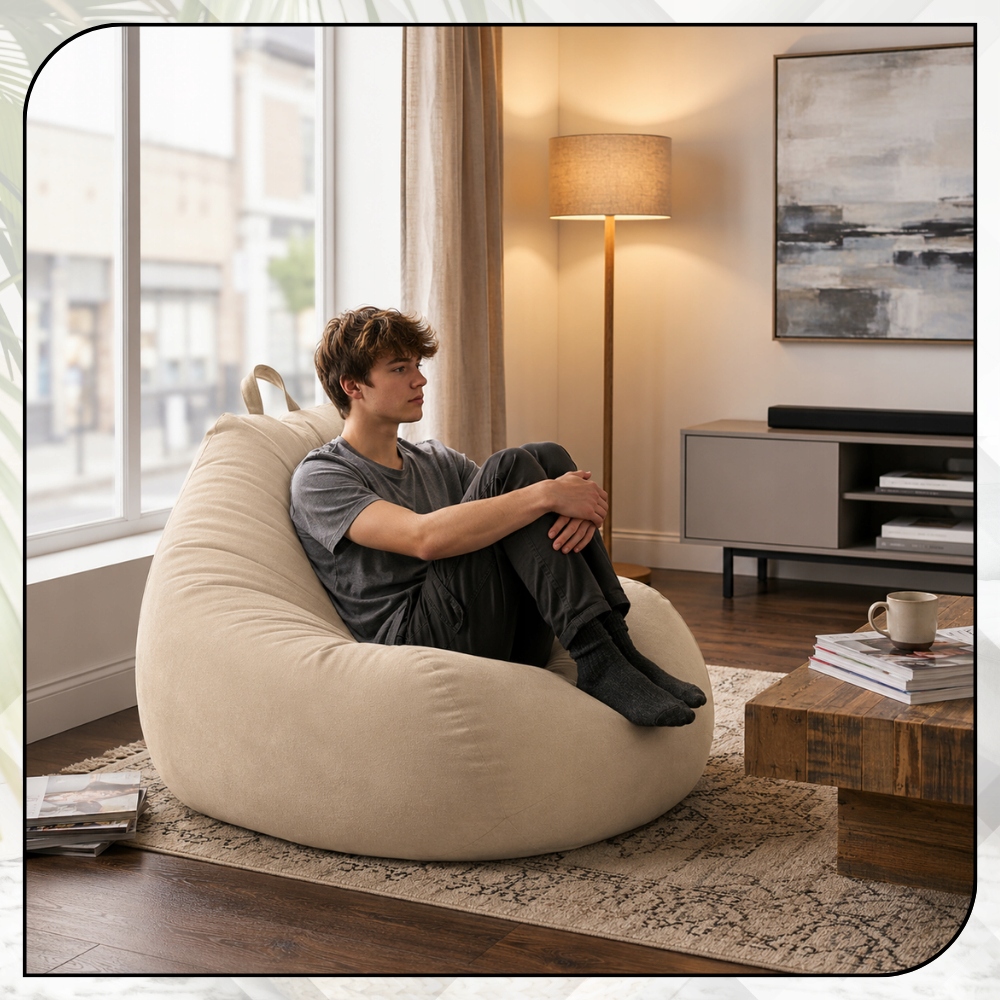 PUFA BAG XXL VELUR 120 CM BEIGE
