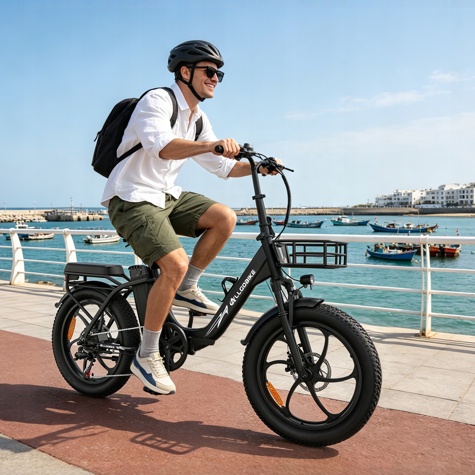 ALLGOBIKE AC20 2026 vyriškas/moteriškas elektrinis dviratis 20AH 120KM 20" 7 greičių